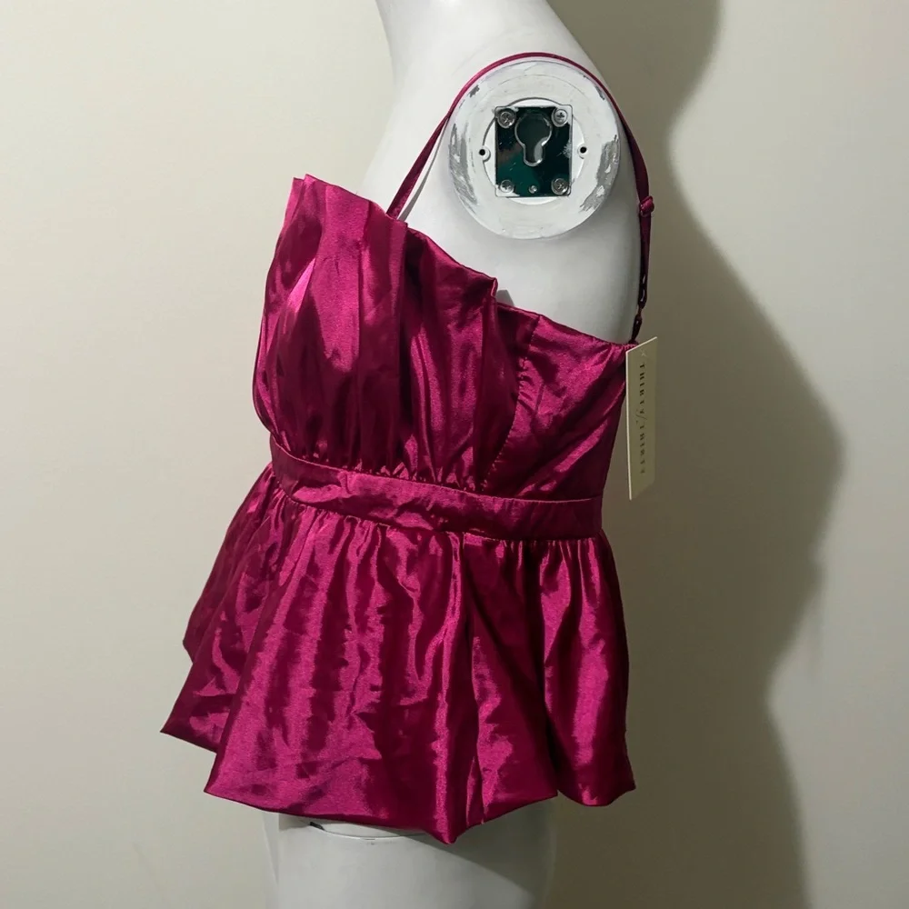 Thirty thirty Elegant Pink Satin Women's Top Size L New With Tag - Picture 2 of 9